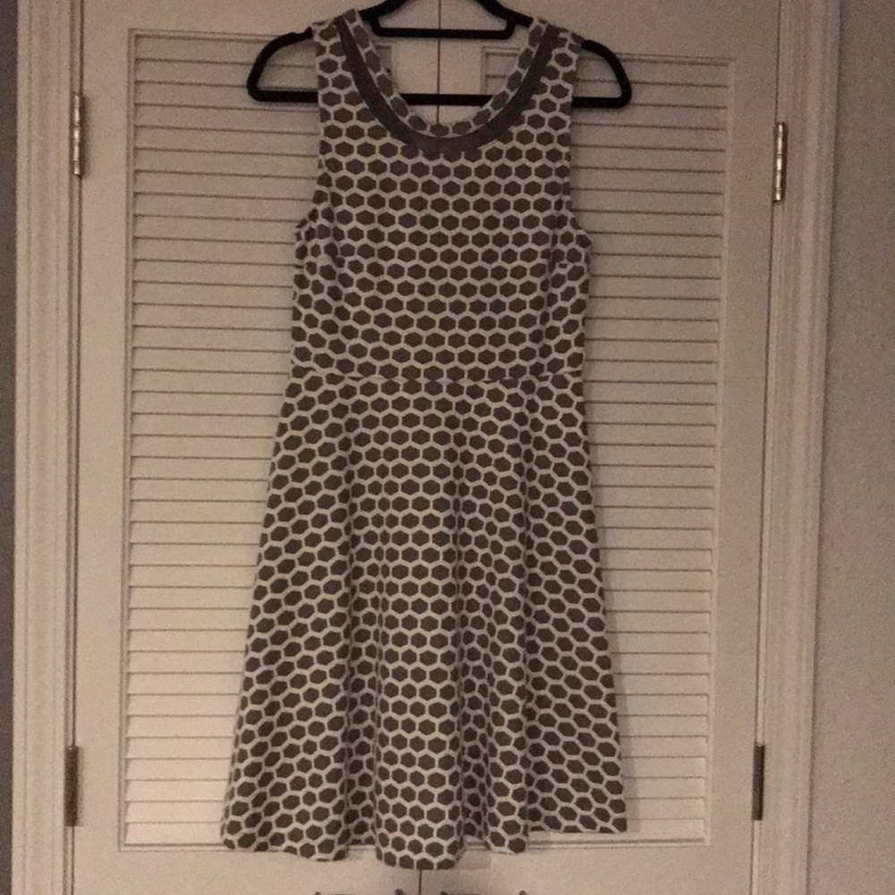 Pixley Grey & White Fit and Flare Dress